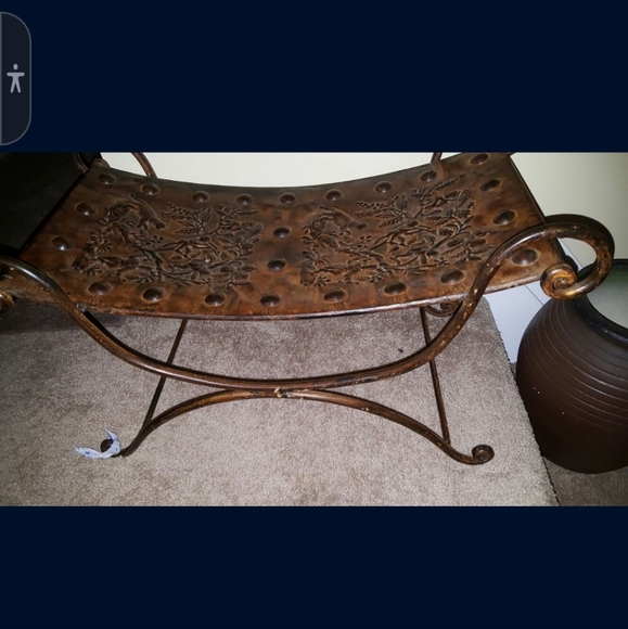 🥰🥰🥰 Beautiful  metal  handmade bench...never used... - Picture 1 of 5